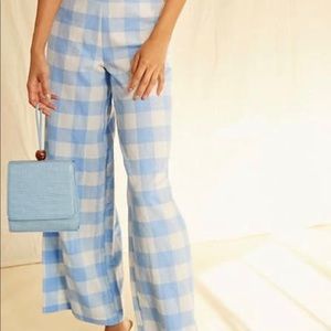 Gingham pants high-rise NEW
